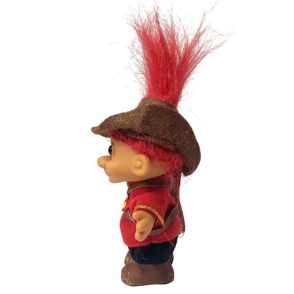 Vtg Russ Troll Doll 5" Canadian Mountie Rare Red Hair Around the World Series 90 - Picture 2 of 5